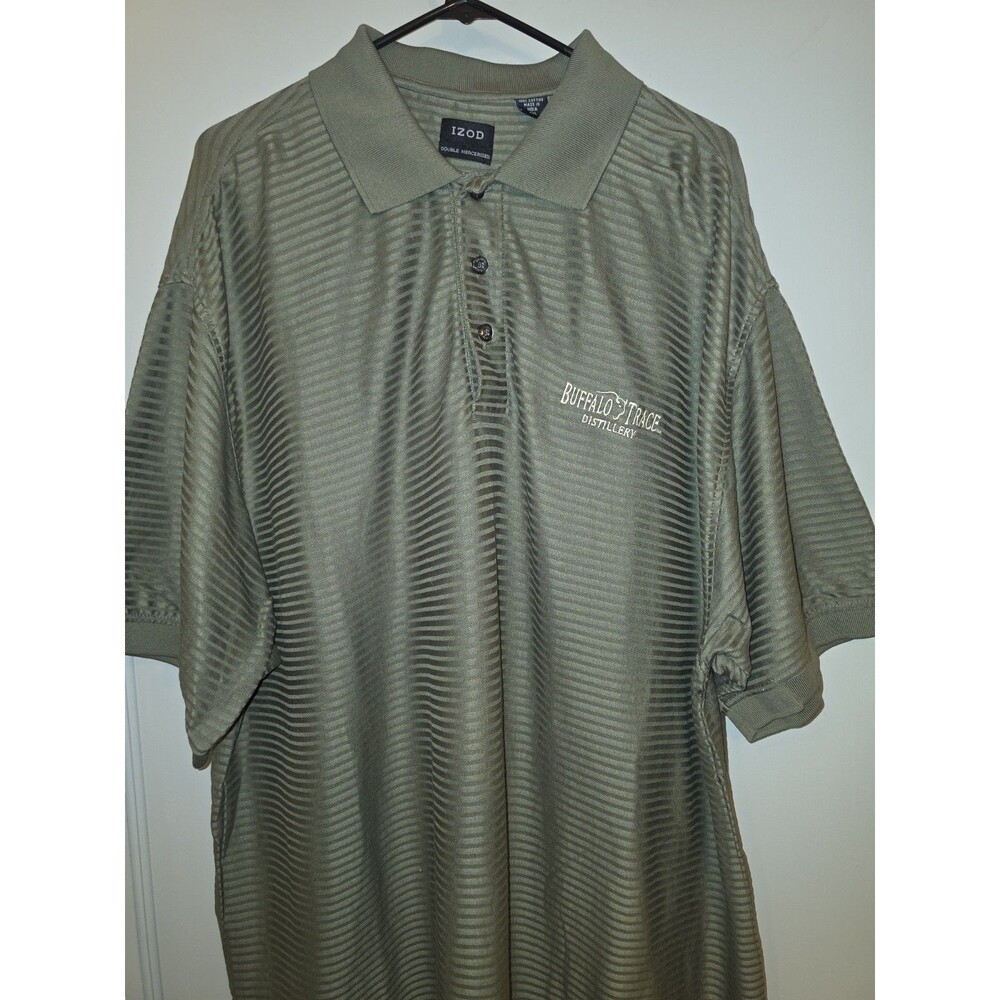 Izod Buffalo Trace Distillery Polo Shirt Mens XXL olive green Golf Whiskey